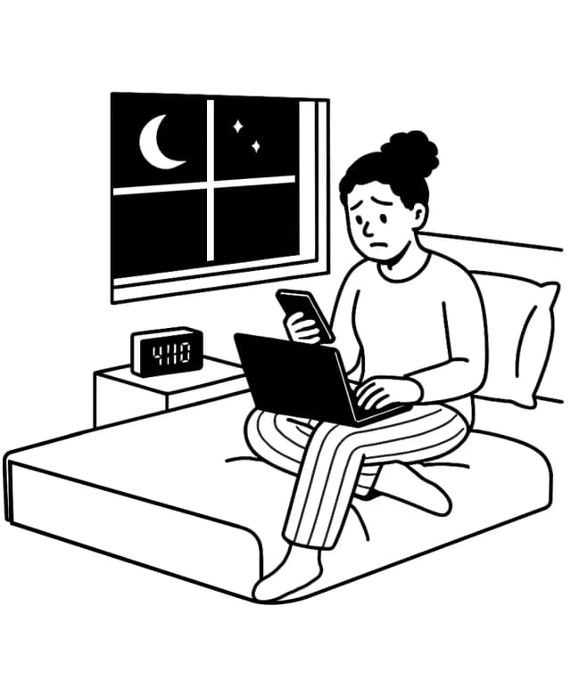 Person working late at night